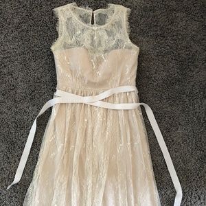 Cream/champagne lace fancy dress